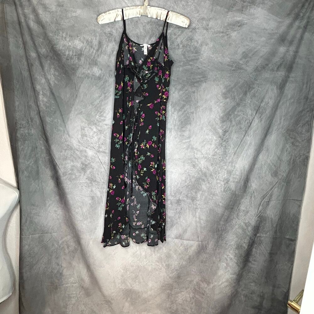 LEITH Dress Wrap Midi Women XS Cover Up Whimsigoth Romantic Floral Flowy